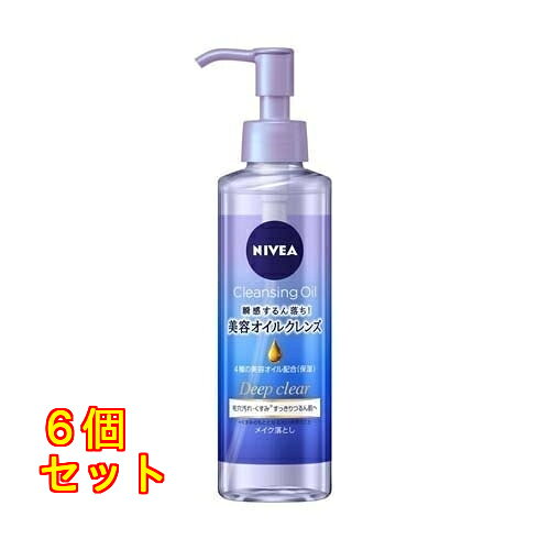 1個4個セット12個セット※商品リニューアル等によりパッケージ及び容量は変更となる場合があります。ご了承ください。 商品名 ニベア クレンジングオイル ディープクリア 本体 内容量 195ml 商品説明 ●瞬感するん落ち！美容オイルクレンズ。●さらっとなめらかなオイルが毛穴の奥のメイク汚れに浸透。●毛穴・くすみ*すっきりつるん肌へ●毛穴・角栓クリアEX成分：ヤシ油脂肪酸PEG-7グリセリル、ジカプリリルエーテル、水添ポリイソブテン(洗浄)●4種の美容オイル：ローズヒップ油**、ホホバ種子油、ローズマリー葉エキス、スクワラン(保湿) 使用方法 適量(ポンプ3押し程度)をやさしくメイクとなじませ、あとはよく洗い流します。 成分 ミネラルオイル、ミリスチン酸イソプロピル、ヤシ油脂肪酸PEG-7グリセリル、ジカプリリルエーテル、イソステアリン酸PEG-8グリセリル、トリイソステアリン酸PEG-20グリセリル、スクワラン、ジイソステアリン酸ポリグリセリル-3、水添ポリイソブテン、オクチルドデカノール、カニナバラ果実油、ホホバ種子油、ローズマリー葉エキス、DPG、トコフェロール、香料 お問い合わせ ニベア花王株式会社〒103－8210東京中央区日本橋茅場町1－14－100120－165－699 広告文責　株式会社クスリのアオキ,,