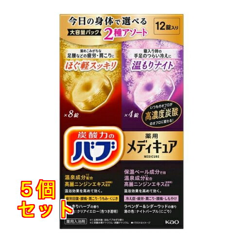 【医薬部外品】 バブ メディキュア アソート 2種 12錠入×5個