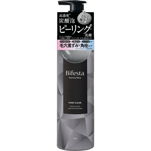 3個セット4個セット5個セット6個セット12個セット24個セット※商品リニューアル等によりパッケージ及び容量は変更となる場合があります。ご了承ください。 名称 ビフェスタ 泡ピーリング洗顔ポアクリア 160g 内容量 160g 使用方法・用法及び使用上の注意 ●お肌に異常が生じていないかよく注意して使用してください●傷やはれもの・湿疹等異常のあるときは使わないでください●使用中又は使用後日光にあたって赤味・はれ・かゆみ・刺激・色抜け（白斑等）や黒ずみ等の異常がでたら使用を中止し皮フ科医へご相談くださいそのまま使用を続けると症状が悪化することがあります●目に入らないように注意し入ったときはすぐに洗い流してください目に違和感が残る場合は眼科医にご相談ください●低温・高温になるところには置かないでください●泡に含まれるガスによりご使用中お肌にピリピリ等の刺激を感じることがあります洗い流せばおさまりますがお肌に合わないときはご使用をおやめください●天然由来成分の性質によりにおいや色味に変化が生じることがありますが品質には問題ありません●吐出時炭の粒が不均一に見えることがありますが品質には問題ありません●ノズルの口に炭が残留することがあります●衣服やタオルなどにつくと着色の恐れがあります●ついた場合はすぐに洗剤で丁寧につまみ洗いをしてください乳幼児や認知症の方などの誤飲等を防ぐため置き場所にご注意ください 効能・効果 濃密炭酸泡×サリチル酸配合の毎日使えるピーリング洗顔2種の炭（吸着）×クレイ（吸着）配合毛穴汚れ・角栓をケアしニキビを防いですべすべ肌へ 用法・用量 用法及び用量【使用方法】○ご使用前にノズル部分のストッパーをはずしてください〇缶を上下に強く振ってから（5回以上）手のひらに適量（ピンポン玉大程度）を取り顔全体に泡を広げて洗いその後十分にすすいでください【泡パックとしても】目の周りを避けながら泡をたっぷり肌にひろげそのまま20～30秒ほどおきますその後洗い流すだけで極上の手触りつるん肌へ 成分・分量 水、DPG、イソブタン、グリセリン、セテアリルアルコール、ラウリン酸ポリグリセリル－10、サリチル酸、ベントナイト、炭、ローズマリー葉油、チューベロースエキス、ミリストイルグルタミン酸Na、三リン酸5Na、ラベンダー油、ニオイテンジクアオイ油、バニリルブチル、ジプテリクスオドラタ豆エキス、二酸化炭素、ココイルグルタミン酸Na、ラウロイルアスパラギン酸Na、クエン酸トリエチル、エンピツビャクシン油、フェノキシエタノール 発売元、製造元、輸入元又は販売元、消費者相談窓口 株式会社マンダム〒540－8530　大阪府大阪市中央区十二軒町5－120120－37－3337 広告文責　株式会社クスリのアオキ,,