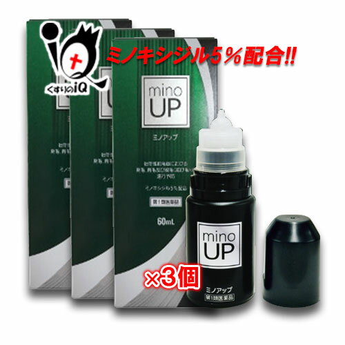 ミノアップ 60ml × 3個セットミノキシジル5％配合 ミノグロウ リザレックも販売中 発毛剤 増毛 発毛促進 抜け毛予防 AGA 髪質 頭皮ケア 塗り薬 増やす 生える 効く おすすめ まとめ買い