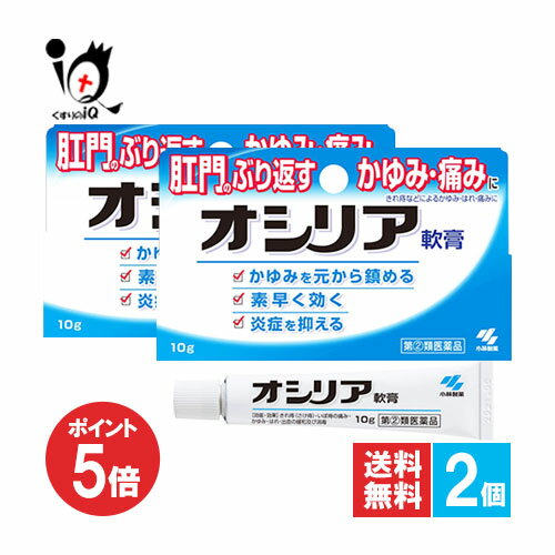 【19日限定ポイント5倍】【指定第2類医薬品】オシリア軟膏 10g×2個セット 【ラナケイン】【小林製薬】肛門のぶり返すかゆみ・痛みに【訳あり特別価格】