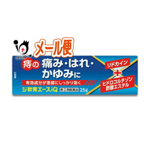 【指定第2類医薬品】ジ軟膏エースiQ 25g【中央製薬】痔疾用薬 痔の痛み・はれ・かゆみに オシリアと同じ成分配合 痔の薬 切れ痔 きれ痔 裂肛 いぼ痔 イボ痔 痔核 塗り薬 外用薬 市販薬 ジェネリック