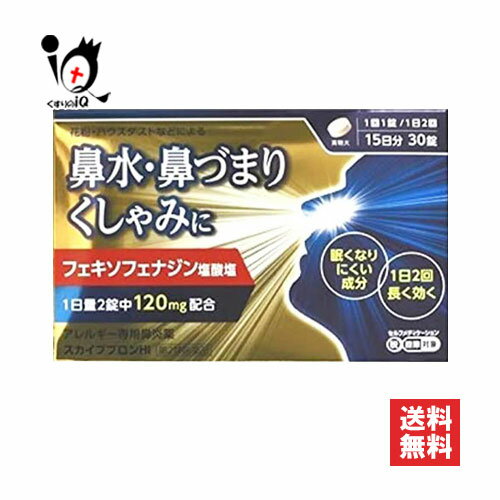 【第2類医薬品】★スカイブブロンHI 30錠 15日分 【日野薬品工業】アレルギー専用鼻炎薬 アレグラと同じフェキソフェナジン塩酸塩 120mg配合