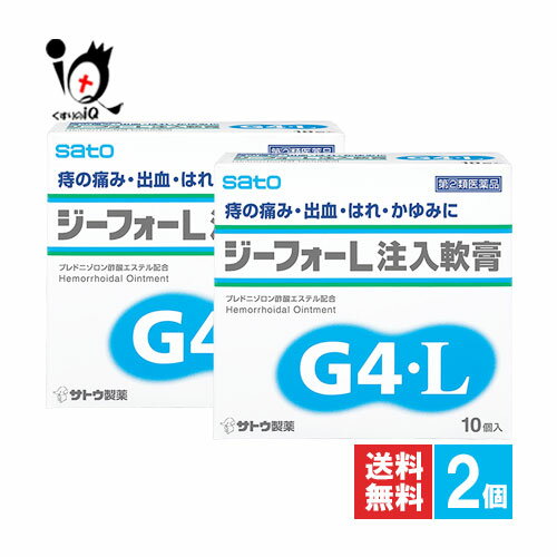 【指定第2類医薬品】ジーフォーL注入軟膏 10コ入×2個セット【佐藤製薬】痔の痛み・かゆみ・はれ・出血に