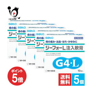 【1日限定ポイント5倍】【指定第2類医薬品】ジーフォーL注入軟膏 10コ入×5個セット【佐藤製薬】痔の痛み・かゆみ・はれ・出血に