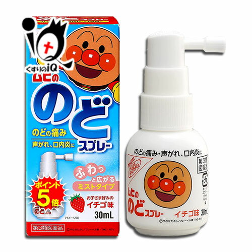 【19日限定ポイント5倍】【第3類医薬品】ムヒののどスプレー 30mL【池田模範堂】イチゴ味 のどの痛み、声がれ、口内炎に ムヒのアンパンマンシリーズ ふわっと広がるミストタイプ 口腔咽頭薬 のど用治療薬