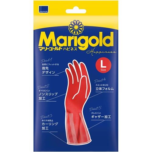 乐天商城 - オカモト マリーゴールド　ハピネス　(L) ゴム手袋　ビニール手袋　洗い物