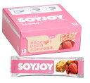 　 名　称 《ケース》 SOYJOY・ソイジョイ　【ストロベリー】　 内容量 12本入り 特　徴 ★自然素材にこだわった まるごと大豆といちごのさわやかな風味。 ◆FRUITS　SOY　BAR ◆低GI食品 原材料名 大豆粉（遺伝子組換えでない）、レーズン、砂糖、バター、卵、難消化性デキストリン、ココナッツ、いちご、パイナップル、チョコレート、クランベリー、食塩、発酵乳、デキストリン、ブドウ糖、香料 栄養成分表示 [1本(30g)当たり] エネルギー 133kcal たんぱく質 4.2g 脂　　質 6.8g 糖　　質 12.5g 食物繊維 3.2g ナトリウム 31〜67mg 保存方法 高温をさけ、涼しい場所に保存してください。 区　分 菓子、低GI食品 ご注意 ●開封後は早くお召し上がりください。 ●製品中にレーズンの一部の固い部分が含まれることがありますが、品質には問題ありません。 本品記載の使用法・使用上の注意をよくお読みの上ご使用下さい。 販売者 大塚製薬株式会社 東京都千代田区神田司町2-9 お客様 相談室 フリーダイヤル　0120-550708 広告文責 株式会社ツルハグループマーチャンダイジングカスタマーセンター　0852-53-0680 JANコード：4987035043522　