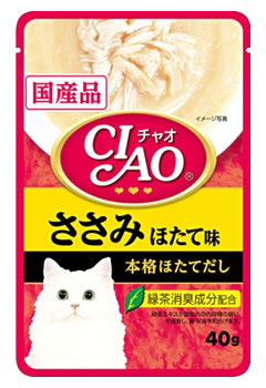 いなばペットフード　CIAO　チャオ　パウチ　ささみ　ほたて味　(40g)