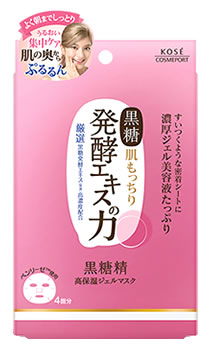 コーセー　黒糖精　高保湿ジェルマスク　4回分　(25mL×4枚)　シートマスク　くすりの福太郎