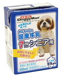 ドギーマン　わんちゃんの国産牛乳　7歳からのシニア用　(200mL)　ドッグフード　犬用ミルク