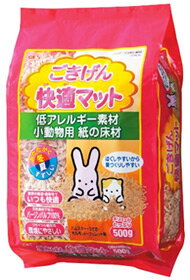 ジェックス　ごきげん快適マット　(500g)　小動物用　床材　バージンパルプ100%