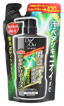 ロート製薬 デ・オウ DeOu デオウ 薬用クレンジングウォッシュ ノンメントール つめかえ用 (420mL) 詰め替え用 男性用 ボディーソープ　