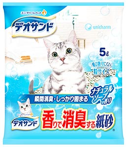 ユニチャーム ペットケア デオサンド 香りで消臭する紙砂 ナチュラルソープの香り (5L)