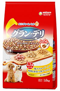 ユニチャーム グラン・デリ ふっくら仕立て 13歳以上用 鶏ささみ・ビーフ・緑黄色野菜・小魚・チーズ