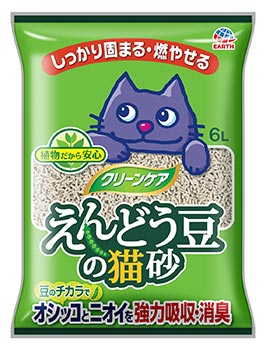 アースペット クリーンケア えんどう豆の猫砂 (6L) 猫用トイレ用品 猫砂