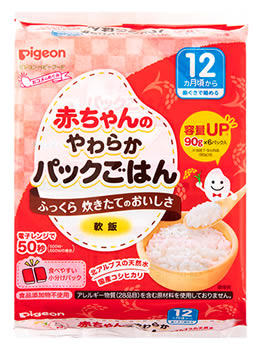 ピジョン 赤ちゃんのやわらかパックごはん 12ヵ月頃から (90g×6個パック) 離乳食 ベビーフード　※軽減税率対象商品