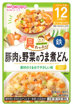 和光堂ベビーフード 具たっぷりグーグーキッチン 豚肉と野菜のうま煮どん (80g) 12か月頃から 歯ぐきで噛める固さ　※軽減税率対象商品のサムネイル