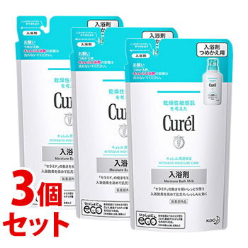 《セット販売》　花王 キュレル 潤浸保湿 入浴剤 つめかえ用 (360mL)×3個セット 詰め替え用 curel　【医薬部外品】