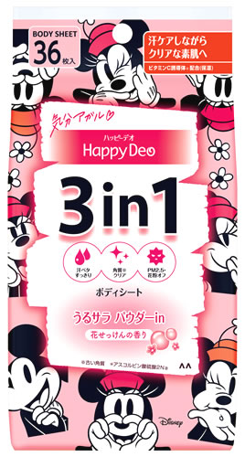 マンダム ハッピーデオ ボディシート うるサラ 花せっけん (36枚) 体用 デオドラントシート ディズニー disneyのサムネイル