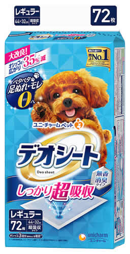 ユニチャーム ペットケア デオシート しっかり超吸収 無香消臭タイプ レギュラー (72枚) ペットシート ..