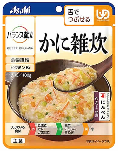 アサヒ バランス献立 かに雑炊 (100g) 舌でつぶせる 介護食　※軽減税率対象商品