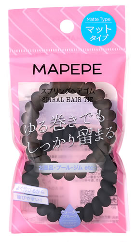 シャンティ マペペ スプリングヘアゴム 2P マット マットブラック (2本) ヘアゴム