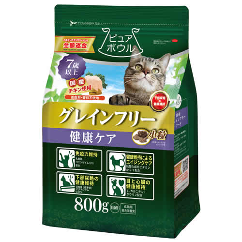 ペットライブラリー ピュアボウル グレインフリー 健康ケア 7歳以上成猫用 (800g) 猫用 ドライ 総合栄養食 キャットフード