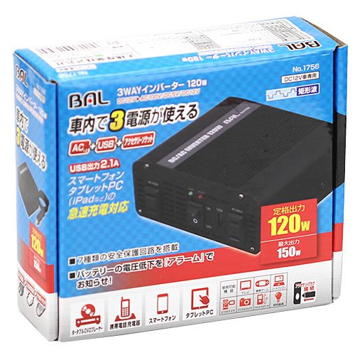 勴Y BAL o 1756 3WAYCo[^[ 120W (1) DC12VԐp J[pi