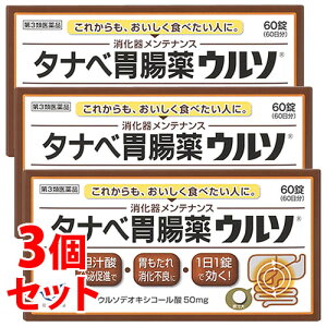 【第3類医薬品】【当日発送】 《セット販売》 田辺三菱製薬 タナベ胃腸薬ウルソ (60錠)×3個セット 健胃消化薬 【送料無料】 【smtb-s】