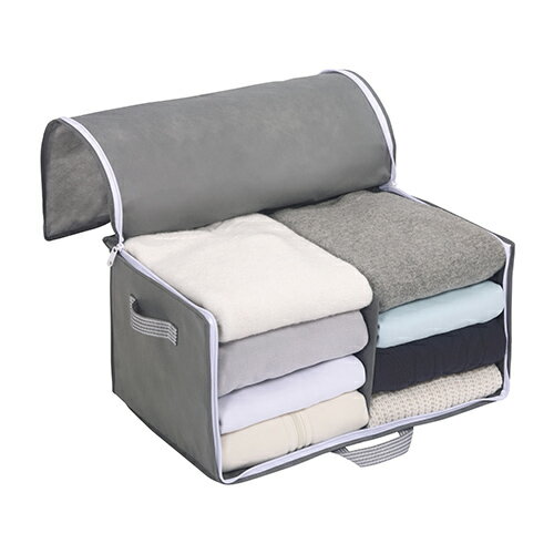 東和産業 出し入れ簡単がばっと収納袋 II 2 M Gy グレー (1個) 衣類用収納袋 TOWA