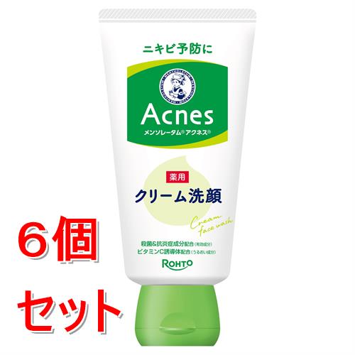 《セット販売》 ロート製薬 メンソレータム　アクネス　薬用クリーム洗顔　(130g)×6個セット　洗顔料　..