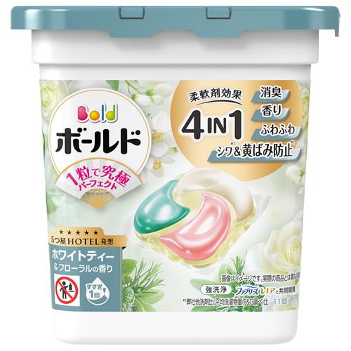 P&G ボールドジェルボール4D心弾けるホワイトティー&フローラルの香り 本体 195g(11個)