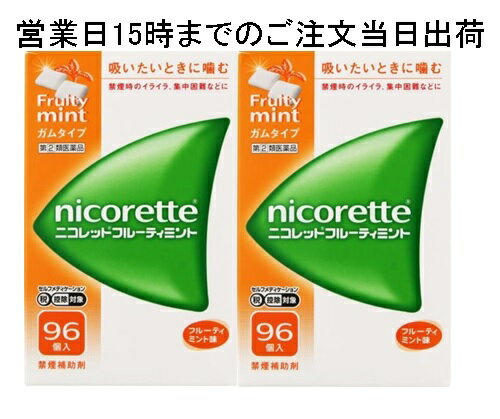 2個セット【第(2)類医薬品】ニコレット フルーティミント 96個入