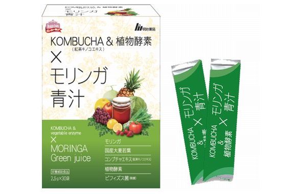 明治薬品 KOMBUCHA（紅茶キノコエキス）&植物酵素×モリンガ青汁 30袋 1