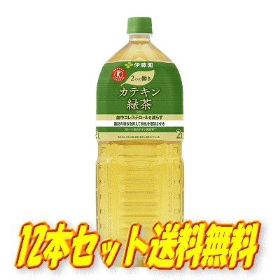【夜間・週末限定特価】北海道・九州も送料無料！伊藤園 2つの働き カテキン緑茶500 PET 2L（2000ml）×12本セット（2ケース）【特定保健用食品】※沖縄・離島への発送は出来ません/ヤマト運輸での発送不可商品です