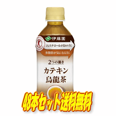 【期間限定特価】北海道・九州も送料無料 伊藤園 2つの働き カテキン烏龍茶 カテキンウーロン茶 電子レンジ対応 HOT＆COLD PET 350ml 48本セット 24本 2ケース 【特定保健用食品】※沖縄・離島への発送は出来ません ヤマト運輸での発送不可商品です