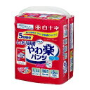 パッドなしでも安心 頼れる吸収力だから 交換回数も少なくらくらく 「ダブルフィット構造&amp;スピード吸収」で⾧時間はいても安心らくらく。どんな体勢でもモレを防ぐのでおむつ交換がなかなかできないという方も安心です。また「排尿お知らせサイン」でおむつの外側からも排尿の有無が一目で確認できます。　