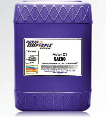 ポイント10倍！正規輸入品 ROYAL PURPLE SYNTHETIC OIL SAE50 WITH SYNERLEC ロイヤルパープル シングルグレード SAE50 一般用エンジンオイル 5G ペール缶（18.9L）※ご注文後のキャンセルはご遠慮ください。