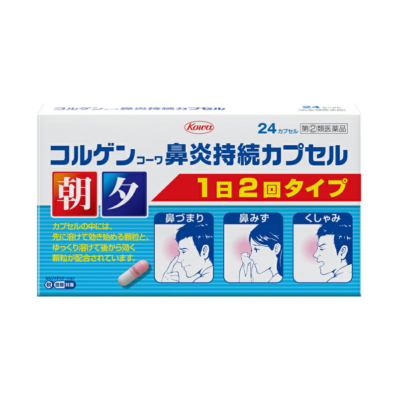 【第(2)類医薬品】 興和 コルゲンコーワ 鼻炎持続カプセル 24カプセル 【送料込/メール便発送】【セルフメディケーション節税対象】