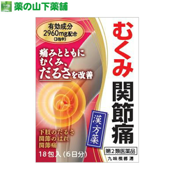 九味檳榔湯（くみびんろうとう）とは？&nbsp;&nbsp;&nbsp;かつては脚気（ビタミンB1欠乏症）様症状である足のむくみ、痛み、動悸、息切れなどによく使われた処方です。今日の日本では食生活が改善された一方で、手軽に摂れる食品が豊富になり、不規則な社会生活とあいまって、食の偏りが目立つようになりました。生活面の整備が進み、汗をかきにくい環境になった中で、水分や味の濃い物の摂り過ぎで体に余分な水を溜めこんでしまうようです。このような偏食や水分代謝の異常により、下半身のだるさ、むくみを訴える現代人が多くなっています。&nbsp;&nbsp;&nbsp;このような方に九味檳榔湯エキス細粒G「コタロー」がよく用いられます。食生活が乱れて、全身の倦怠感を訴えて、下肢の腫れ・だるさ、過食していないのに太る（水太り）、むくむなどの症状にぜひ活用してください。 こんな方におすすめ 痛みが気になって歩くのがつらい足がだるくて長く歩けないすぐに椅子に座りたくなる足がむくんで靴が入らない 商品名 【第2類医薬品】九味檳榔湯エキス細粒G「コタロー」 内容量 1.6g×18包（6日分） 成分・分量 3包（4.8g）中 ビンロウジ：3.2g コウボク：2.4g ケイヒ：2.4g キッピ ： 2.4g ソヨウ：1.2g カンゾウ：0.8g ダイオウ：0.8g モッコウ：0.8g ショウキョウ：0.8g ゴシュユ：0.8g ブクリョウ：2.4g より抽出した水製エキス2.96gを含有しています。 添加物としてステアリン酸マグネシウム、トウモロコシデンプン、乳糖水和物、プルラン、メタケイ酸アルミン酸マグネシウムを含有しています。 製造販売元 小太郎漢方製薬株式会社住所：〒531-0071　大阪市北区中津2丁目5番23号 問い合わせ先：医薬事業部 お客様相談室 電話：06-6371-9106 受付時間：9:00〜17:30（土、日、祝日を除く） 効能・効果 体力中等度以上で、全身倦怠感あり、とくに下肢の倦怠感が著しいものの次の諸症： 疲労倦怠感、むくみ、関節のはれや痛み、動悸、息切れ、神経症、更年期障害、胃腸炎 用法・用量 食前または食間に服用してください。 食間とは……食後2〜3時間を指します。 ［年齢：1回量：1日服用回数］ 大人（15歳以上）：1包：3回 15歳未満7歳以上：2/3包：3回 7歳未満4歳以上：1/2包：3回 4歳未満2歳以上：1/3包：3回 2歳未満：1/4包：3回 用法・用量に関連する注意 (1)小児に服用させる場合には、保護者の指導監督のもとに服用させてください。 (2)1歳未満の乳児には、医師の診察を受けさせることを優先し、止むを得ない場合にのみ服用させてください。 使用上の注意 ■してはいけないこと （守らないと現在の症状が悪化したり、副作用が起こりやすくなります） 1. 次の人は服用しないでください&nbsp;&nbsp;&nbsp;&nbsp;生後3ヵ月未満の乳児。2. 本剤を服用している間は、次の医薬品を服用しないでください&nbsp;&nbsp;&nbsp;&nbsp;他の瀉下薬（下剤）3. 授乳中の人は本剤を服用しないか、本剤を服用する場合は授乳を避けてください ■相談すること 1．次の人は服用前に医師、薬剤師または登録販売者に相談してください （1）医師の治療を受けている人。 （2）妊婦または妊娠していると思われる人。 （3）体の虚弱な人（体力の衰えている人、体の弱い人）。 （4）胃腸が弱く下痢しやすい人。（5）今までに薬などにより発疹・発赤、かゆみ等を起こしたことがある人。 2．服用後、次の症状があらわれた場合は副作用の可能性がありますので、直ちに服用を中止し、添付文書を持って医師、薬剤師または登録販売者に相談してください ［関係部位：症状］皮膚：発疹・発赤、かゆみ 消化器：はげしい腹痛を伴う下痢、腹痛 3．服用後、次の症状があらわれることがありますので、このような症状の持続または増強が見られた場合には、服用を中止し、添付文書を持って医師、薬剤師または登録販売者に相談してください軟便、下痢 4．1ヵ月位服用しても症状がよくならない場合は服用を中止し、添付文書を持って医師、薬剤師または登録販売者に相談してください 保管及び取扱い上の注意 (1)直射日光の当たらない湿気の少ない涼しい所に保管してください。 (2)小児の手の届かない所に保管してください。 (3)他の容器に入れ替えないでください。 (誤用の原因になったり品質が変わることがあります) (4)水分が付きますと、品質の劣化をまねきますので、誤って水滴を落したり、ぬれた手で触れないでください。 (5)1包を分割した残りを服用する場合には、袋の口を折り返して保管し、2日以内に服用してください。 (6)使用期限を過ぎた商品は服用しないでください。 本剤は生薬を原料としていますので、商品により多少色が異なることがありますが、品質・効果に変わりはありません。 区分 日本製・第2類医薬品 広告文責 有限会社 薬の山下薬局　TEL : 0120-40-5599 使用期限 使用期限まで2ヶ月以上あるものをお送りします。有効成分2960mgが、むくみ・ 関節痛に効く！