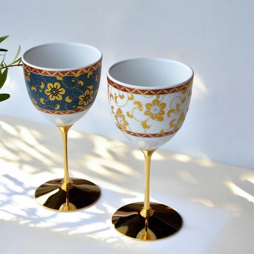 九谷焼 ペアワインカップ 青粒白粒 お祝い 記念品 ギフト おしゃれ ギフト 母の日 父の日 敬老の日 結..