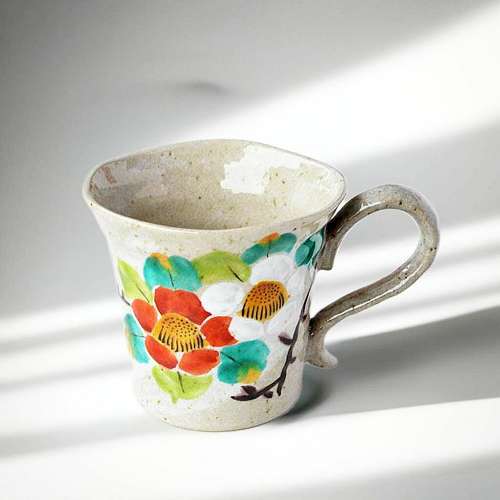 九谷焼 マグカップ 山茶花 敬老の日 結婚祝い 贈り物 プレゼント 引き出物 誕生日プレゼント 還暦祝い ..