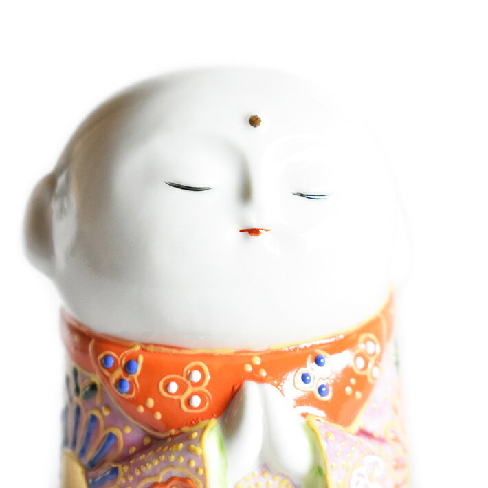 九谷焼 守苦福 お地蔵様 ピンク盛(高さ9cm) [2]