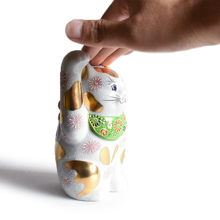 最新の激安 九谷焼 招き猫 置物 金ブチ盛 座布団付 右手 高 約16cm おしゃれ 商売繁盛 開店祝い 猫好き 誕生日プレゼント 猫グッズ 在庫限り