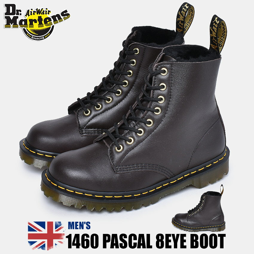 ドクターマーチン 8ホール ブーツ メンズ 1460 パスカル ブラック 黒 靴 シューズ イギリス イングランド 英国 マーチン レザー カジュアル プレミアム ワーク クラシック Dr.Martens PASCAL 8EYE BOOT 25271262