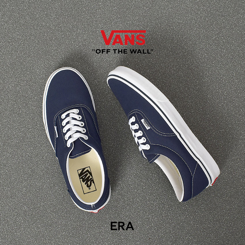 【マラソンセール開催！】 VANS USA 企画 ERA スニーカー バンズ エラ レディース メンズ ネイビー 靴 シューズ ローカット スケーター スケート ローテク カジュアル ストリート ヴァンズ VN000EWZNVY