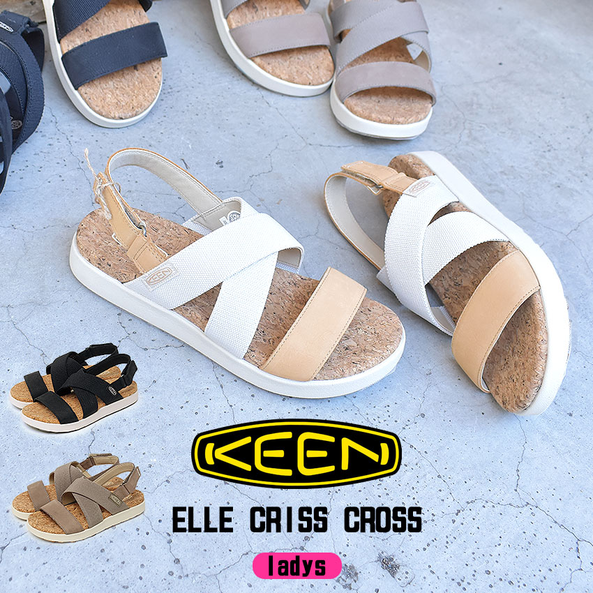 KEEN キーン サンダル レディース エルクリスクロス ブラック オリーブ グレー 靴 シューズ スポーツサンダル Elle C…