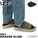 【＼祝／9周年SALE開催！】 UGG アグ サンダル メンズ MAXXER SLIDE ブラック 黒 グリーン シャワーサンダル ルームスリッパ シャワサン つっかけ ブランド シューズ 靴 カジュアル ロゴ 室内 室外 オフィス 履きやすい リラックス アウトドア マクサー スライド