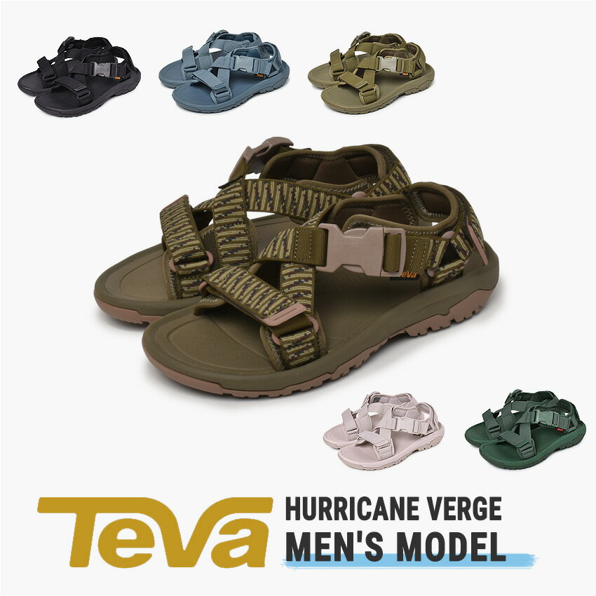 【週末セール開催！】 TEVA サンダル メンズ ハリケーン バージ テバ ブラック シルバー グリーン 黒 スポーツサンダル ストラップサンダル アウトドア キャンプ フェス カジュアル シンプル ウォータープルーフ 海 川 夏 軽量 HURRICANE VERGE 1121534